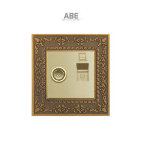 Ổ cắm TV mạng Lace hạt vàng hợp kim kẽm ABE