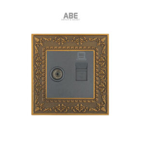 Ổ cắm TV mạng Lace hạt xám hợp kim kẽm ABE