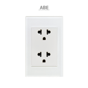 Ổ cắm đôi 3 chấu kính Crystal