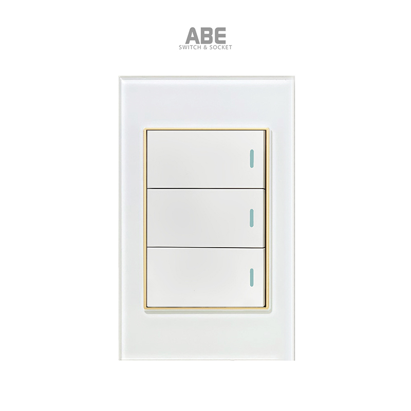 Công tắc ba kính cường lực Crystal ABE