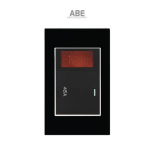 Công tắc 45A Crystal chữ nhật đen viền bạc ABE