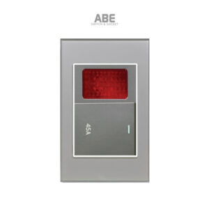Công tắc 45A Crystal chữ nhật xám viền bạc ABE