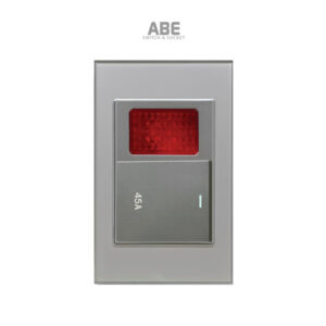 Công tắc 45A Crystal chữ nhật xám viền xám ABE