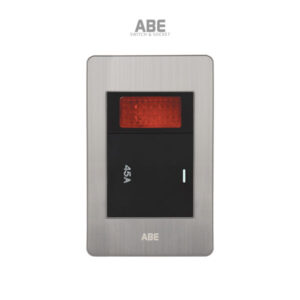 Công tắc 45A Satin B bạc hạt đen kèm đèn báo ABE