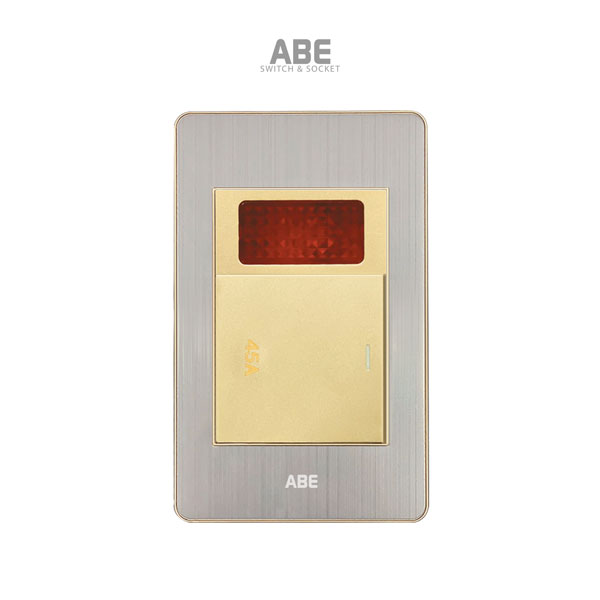 Công tắc 45A Satin B vàng hạt vàng kèm đèn báo ABE