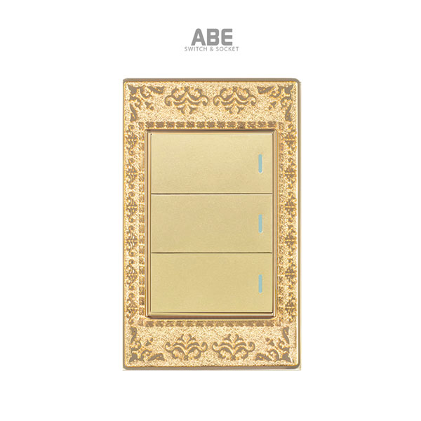 Công tắc ba Lace vàng hợp kim kẽm chữ nhật
