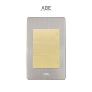 Công tắc ba Satin B vàng hạt vàng ABE