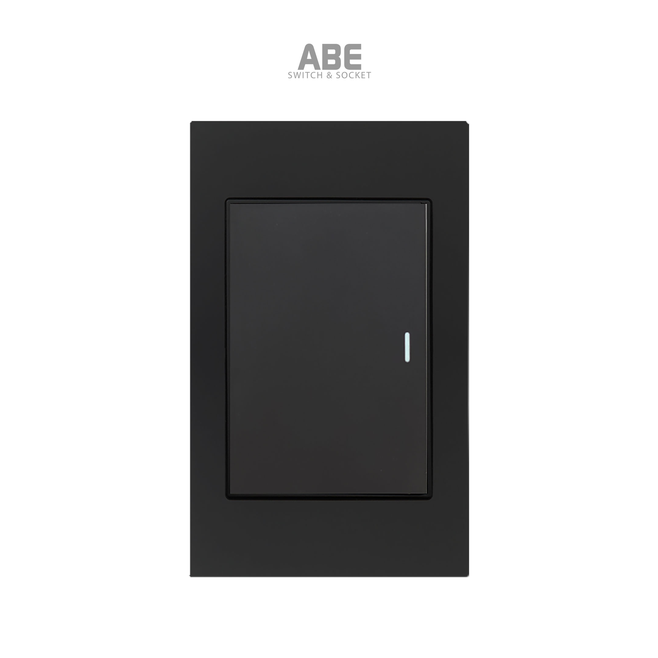 Công tắc đơn Crystal đen viền đen ABE