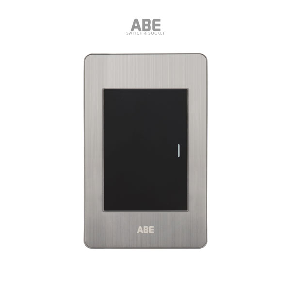 Công tắc đơn Satin B bạc hạt đen ABE