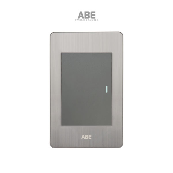 Công tắc đơn Satin B bạc hạt xám ABE
