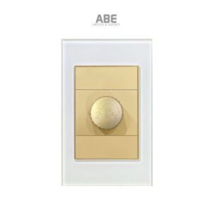 Dimmer đèn Crystal chữ nhật trắng viền vàng ABE