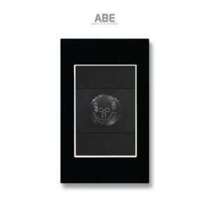 Dimmer quạt Crystal chữ nhật đen viền bạc ABE
