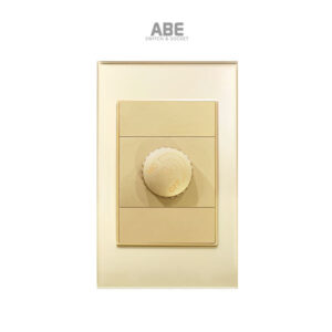 Dimmer quạt Crystal chữ nhật vàng viền vàng ABE