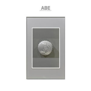 Dimmer quạt Crystal chữ nhật xám viền bạc ABE