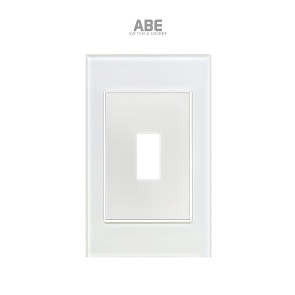 Mặt chứa 1 CB Crystal chữ nhật trắng viền bạc ABE