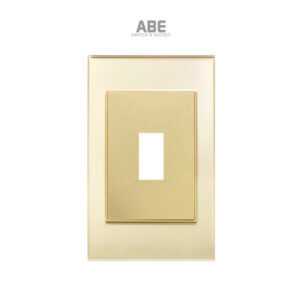 Mặt chứa 1 CB Crystal chữ nhật vàng viền vàng ABE