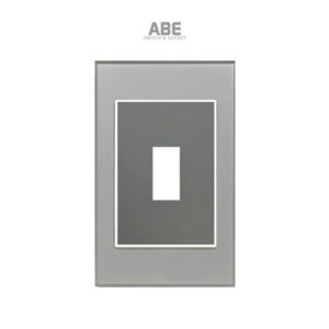 Mặt chứa 1 CB Crystal chữ nhật xám viền bạc ABE