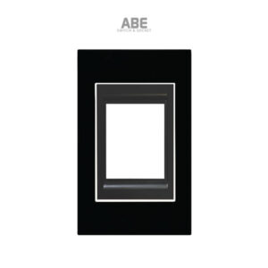 Mặt chứa 2 CB Crystal chữ nhật đen viền bạc ABE