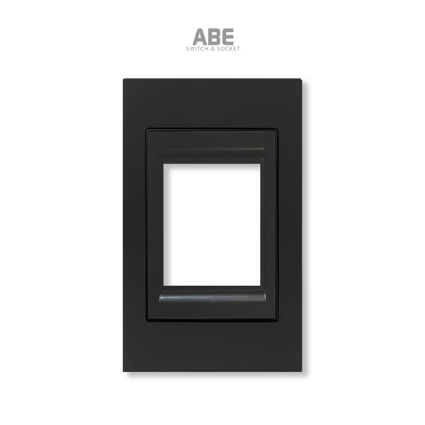Mặt chứa 2 CB Crystal chữ nhật đen viền đen ABE