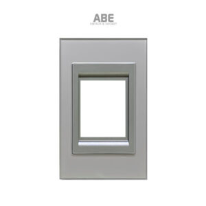 Mặt chứa 2 CB Crystal chữ nhật xám viền xám ABE