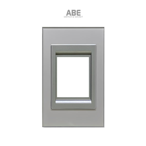 Mặt chứa 2 CB Crystal chữ nhật xám viền xám ABE