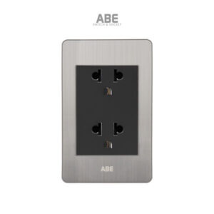 Ổ Cắm Đôi 3 Chấu Satin B Chữ Nhật ABE (B1-D6C)