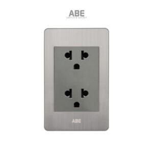 Ổ Cắm Đôi 3 Chấu Satin B Chữ Nhật ABE (B1-D6C)