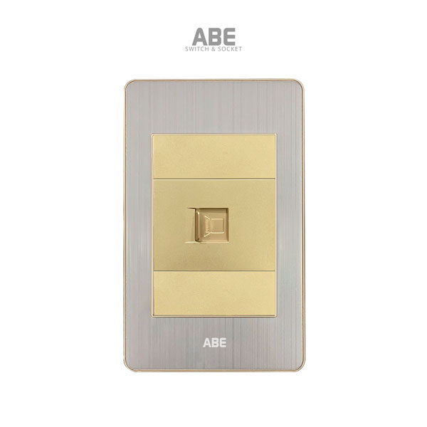 Ổ cắm Mạng Satin B vàng hạt vàng ABE