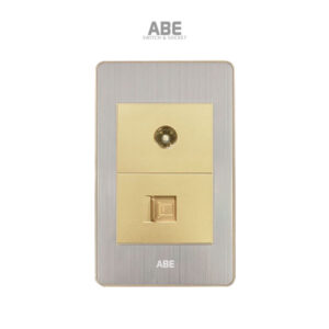 Ổ cắm TV Mạng Satin B vàng hạt vàng ABE