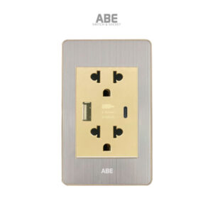 Ổ cắm USB Type C Satin B vàng hạt vàng ABE