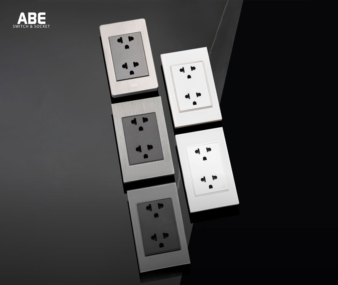 Mặt công tắc chữ nhật ABE dành cho công tắc, ổ cắm