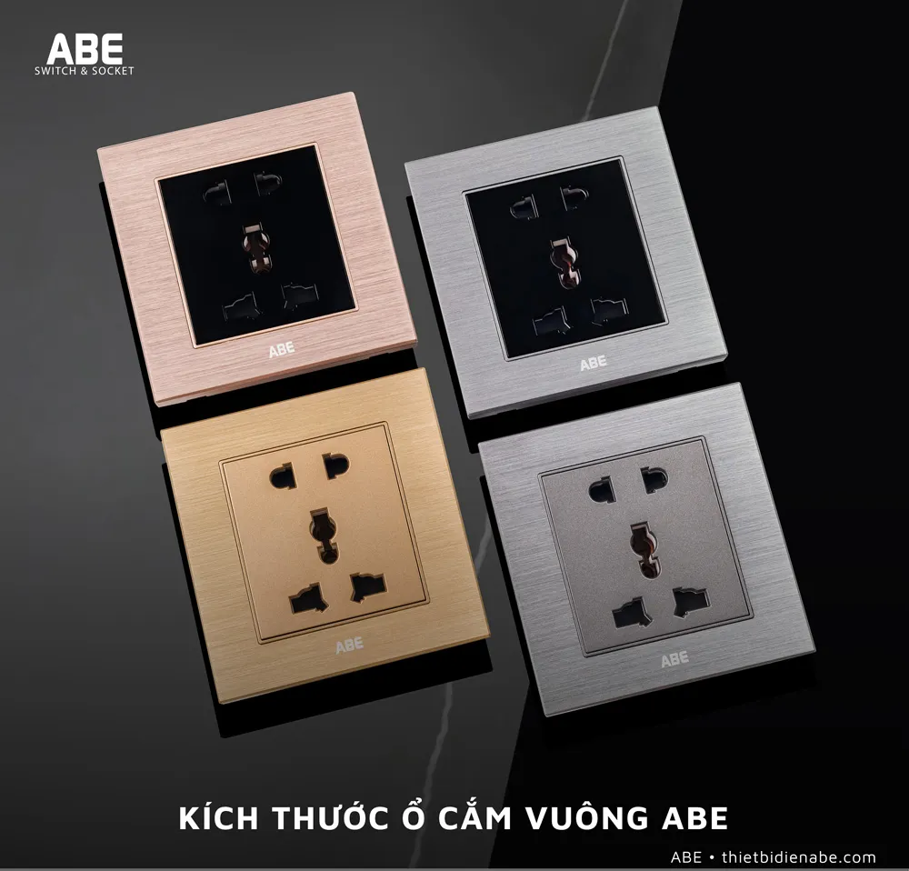 You are currently viewing Kích thước Ổ cắm vuông âm tường ABE thông dụng