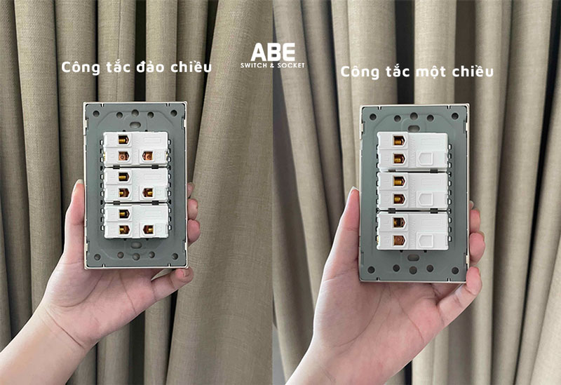 Phân biệt công tắc đảo chiều và công tắc một chiều của ABE