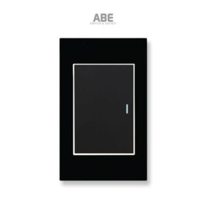 Công tắc đơn Crystal đen viền bạc ABE