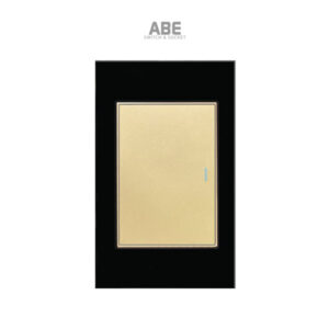 Công tắc đơn Crystal đen viền vàng ABE