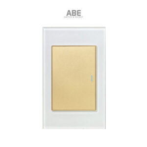 Công tắc đơn Crystal trắng viền vàng ABE