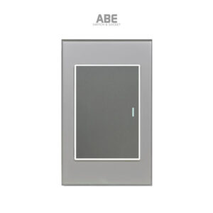 Công tắc đơn Crystal xám viền bạc ABE